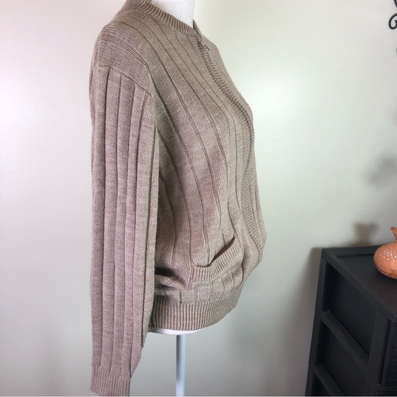 Weatherproof women’s full zip long sleeve ribbed sweater pockets Sz M gray - Picture 3 of 10